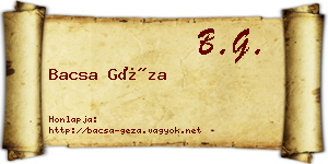 Bacsa Géza névjegykártya