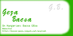 geza bacsa business card