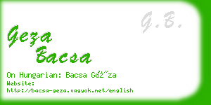 geza bacsa business card